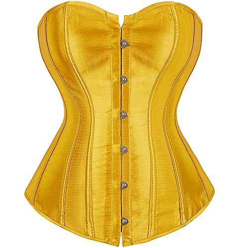 WLFFW Klassische Corsage Party Korsage Damen Korsett Top (EUR(32-34) S, gelb) von WLFFW