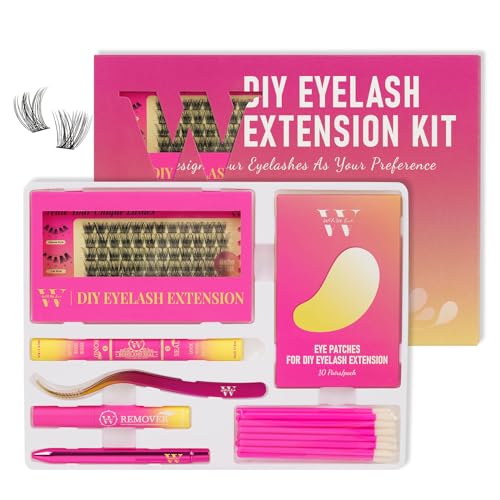 DIY Wimpernverlängerung Kit Cluster Lashes Kit mit 72 Pcs D Curl Cluster Lashes Wispy Eyelash Bond und Seal Lashes Remover und Wimpern Applikator für Anfänger DIY zu Hause von W(Lover Kit-D-10-16MM) DIY Wimpernverlängerung Kit Cluster Lashes Kit mit 72 Pcs D Curl Cluster Lashes Wispy Eyelash Bond und Seal Lashes Remover und Wimpern Applikator für Anfänger DIY zu Hause von W(Lover Kit-D-10-16MM) von WLFRHD