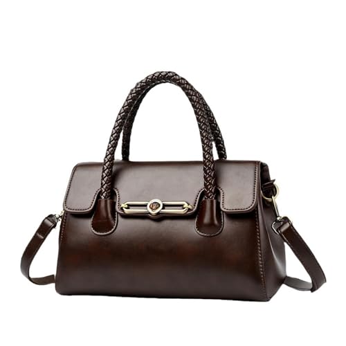 WLGDMO Damenhandtasche Mit Henkel Minimalist Large Capacity Commuter Shoulder Bag Multi-Compartment Messenger Bag-Braun von WLGDMO