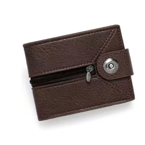 Geldbörse Compatible with Herren, Leder, zweifach faltbar, stilvolle einfache mit Magnetverschluss und Ausweisfenster, Reißverschluss with mehrere Karten(CAF�) von WLH Alexanders