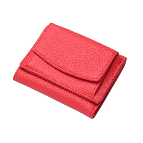 RFID-blockierende Geldbörse aus echtem Leder, schmal, gegen Kreditkartenbetrug, Kartenhalter, Organizer, Faltbare Geldbörse Compatible with Damen und Herren(Red) von WLH Alexanders