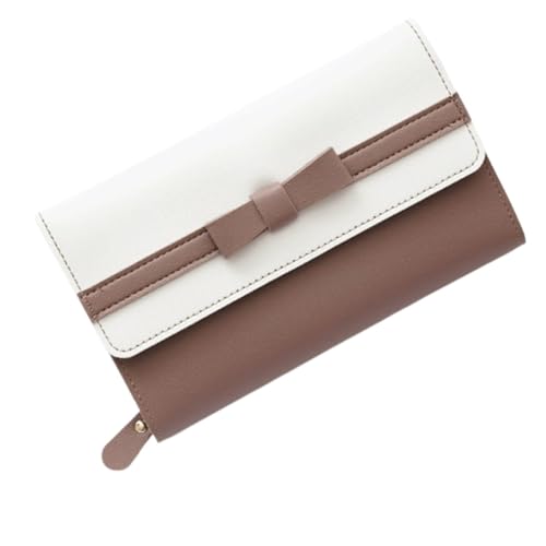 WLH Alexanders Damen Leder Geldbörsen Schleife Knoten Kleine Frische Clutch Kartenhalter Damen Geldbörse Mit Reißverschlusstasche Compatible with Frauen(Rose) von WLH Alexanders
