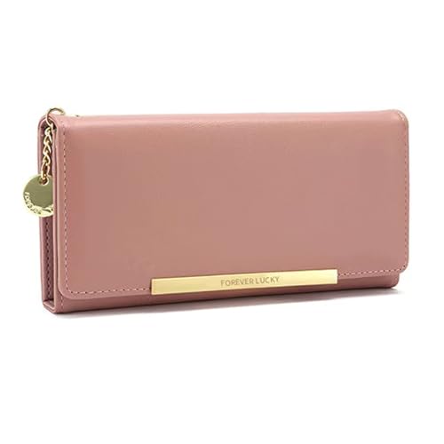WLH Alexanders Geldbörse Damen Große Kapazität Clutch Geldbörse for Damen Kartenhalter Reißverschluss Münzfach Reisetasche 2-Fach Hasp Clutch(Rose) von WLH Alexanders