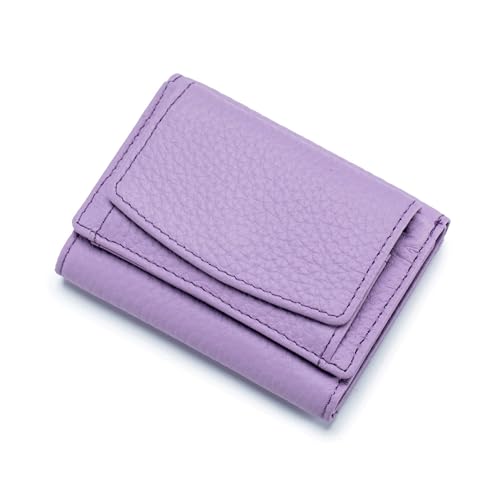 WLH Alexanders RFID-blockierende Geldbörse aus echtem Leder, schmal, gegen Kreditkartenbetrug, Kartenhalter, Organizer, Faltbare Geldbörse Compatible with Damen und Herren(Light Purple) von WLH Alexanders