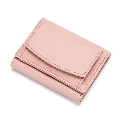 WLH Alexanders RFID-blockierende Geldbörse aus echtem Leder, schmal, gegen Kreditkartenbetrug, Kartenhalter, Organizer, Faltbare Geldbörse Compatible with Damen und Herren(Light pink) von WLH Alexanders