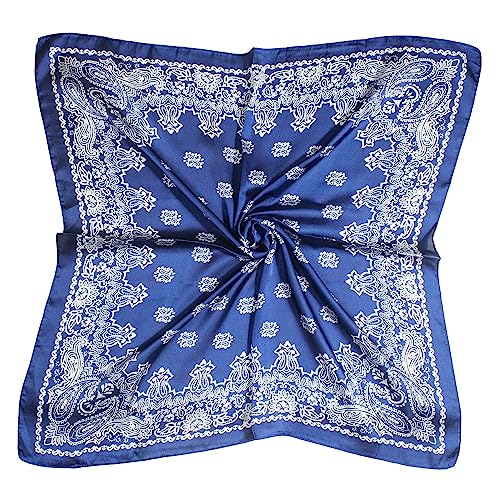 WLHOPE Bandana Halstuch Seidentuch Paisley Drucken Tuch Schal Kopftuch 100% Seide Multifunktion Unisex Biker von WLHOPE