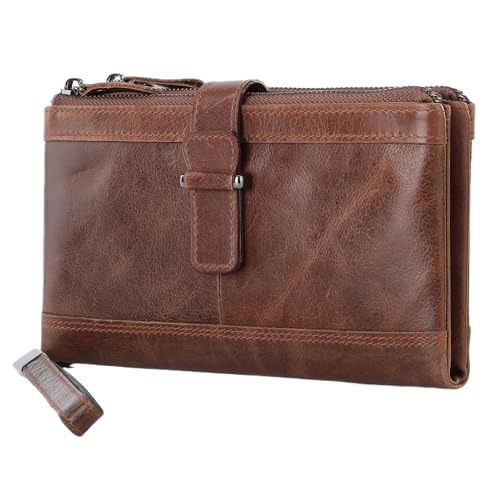 Brieftasche FüR MäNner Herren Geldbörsen Herren Lange Handtasche Business Vintage Leder Kupplung Mann Brieftasche Lange Brieftasche for Mann Casual Haltegriff Tasche Männliche geldbörse FüR DraußEn(Co von WLIHDB