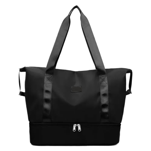 Reisetaschen Große Kapazität Licht Reise Sport Sporttasche Trocken Nass Handtaschen for Frauen Weibliche Schwimmen Schulter Fitness Outdoor Reisetasche FüR DraußEn(Black) von WLIHDB