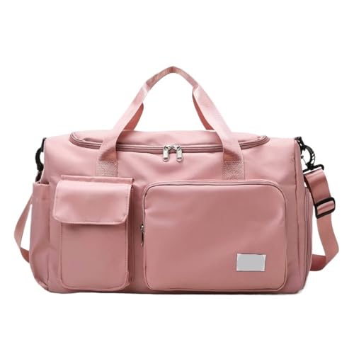 Reisetaschen Kleine Sporttasche for Damen, Reisehandtasche, Weekender-Tasche mit Schuhfach FüR DraußEn(Pink) von WLIHDB