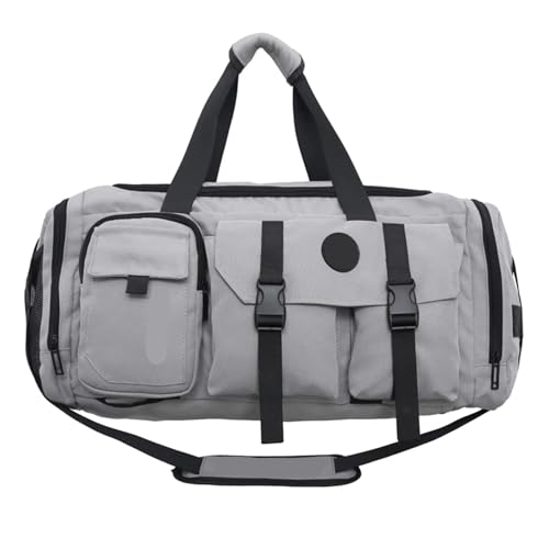 Reisetaschen Reisetasche aus Nylon mit großem Fassungsvermögen, wasserdichte Sporttasche for Männer und Frauen FüR DraußEn(Gray) von WLIHDB