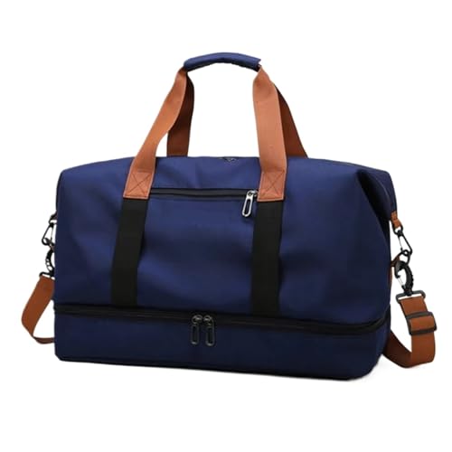 Reisetaschen Reisetaschen for Frauen Große Kapazität Männer Sporttasche wasserdichte Wochenende Voyage Weibliche Messenger Tasche Trocken Und Nass FüR DraußEn(Dark Blue) von WLIHDB