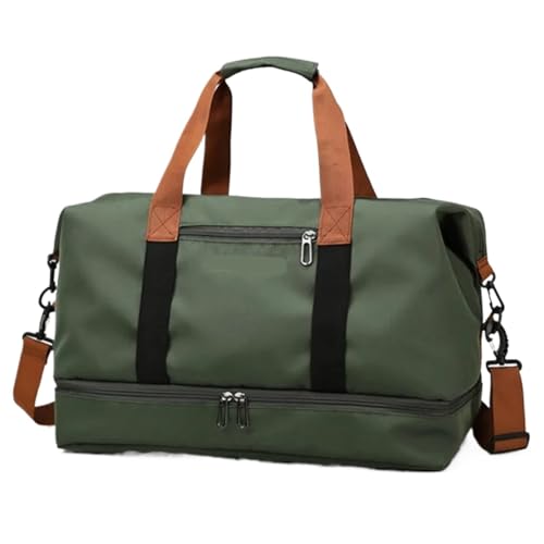 Reisetaschen Reisetaschen for Frauen Große Kapazität Männer Sporttasche wasserdichte Wochenende Voyage Weibliche Messenger Tasche Trocken Und Nass FüR DraußEn(Green) von WLIHDB