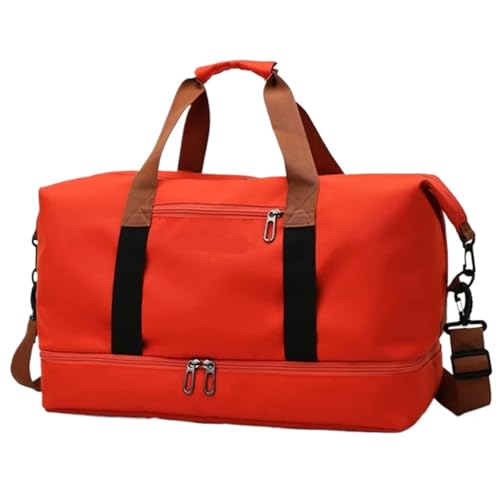 Reisetaschen Reisetaschen for Frauen Große Kapazität Männer Sporttasche wasserdichte Wochenende Voyage Weibliche Messenger Tasche Trocken Und Nass FüR DraußEn(Red) von WLIHDB