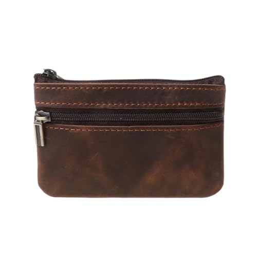 WLIHDB Brieftasche FüR MäNner 1 Stück Herren-Geldbörsen, Herren-Retro-Schlanke Geldbörse mit Reißverschluss, solide Unisex-Handtasche FüR DraußEn(Brown) von WLIHDB