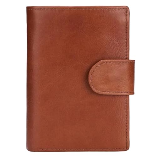 WLIHDB Brieftasche FüR MäNner 1 stücke Männer Brieftasche Aus Echtem Leder Geldbörsen Geldbörse Kupplung Offene Retro Kurze Brieftasche FüR DraußEn(Brown) von WLIHDB