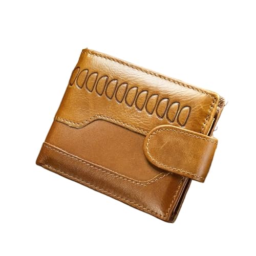 WLIHDB Brieftasche FüR MäNner Herren Geldbörse Aus Echtem Leder Kurzen Kartenhalter Mann Geldbörse Männlich Vintage Tasche Brieftasche for Männer FüR DraußEn(Brown) von WLIHDB
