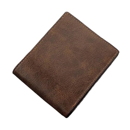 WLIHDB Brieftasche FüR MäNner Kurze Herren-Geldbörsen, Kartenhalter, Klassische Herren-Geldbörse mit Münzfach, kein Reißverschluss, schlanke Herren-Geldbörsen FüR DraußEn(Brown) von WLIHDB