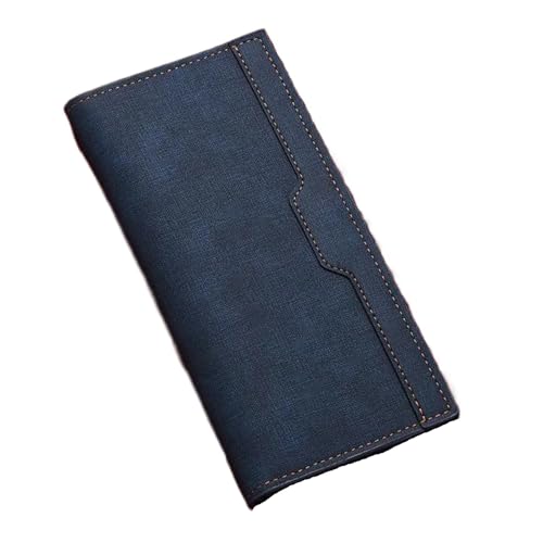WLIHDB Brieftasche FüR MäNner Lange Herren-Geldbörsen, große Kapazität, mehrere Kartenfächer, Kartenhalter, Leder-Geldbörse for Männer FüR DraußEn(Blue) von WLIHDB