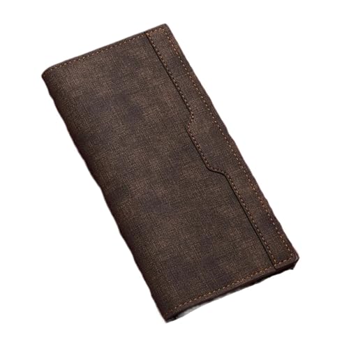 WLIHDB Brieftasche FüR MäNner Lange Herren-Geldbörsen, große Kapazität, mehrere Kartenfächer, Kartenhalter, Leder-Geldbörse for Männer FüR DraußEn(Dark Brown) von WLIHDB