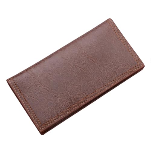 WLIHDB Brieftasche FüR MäNner Männer Brieftaschen Lange Leder Vintage Dünne Zipper Geldbörse Mann Kreditkarte Halter Männliche Brieftasche Geld Geldbörsen FüR DraußEn(Dark Coffee) von WLIHDB