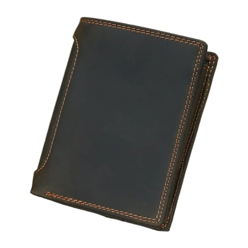 WLIHDB Brieftasche FüR MäNner Männer Echtes Leder Brieftasche Kreditkarte Münzfach Geld Tasche Dünne Kurze Kleine Geldbörse Brieftasche for Männer FüR DraußEn(Coffee) von WLIHDB