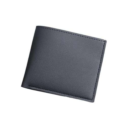WLIHDB Brieftasche FüR MäNner Männer Kurze Leder Brieftasche Einfache Einfarbig Dünne Kreditkarte Halter Kleine Geldbörsen Business Faltbare Brieftasche FüR DraußEn(Black) von WLIHDB