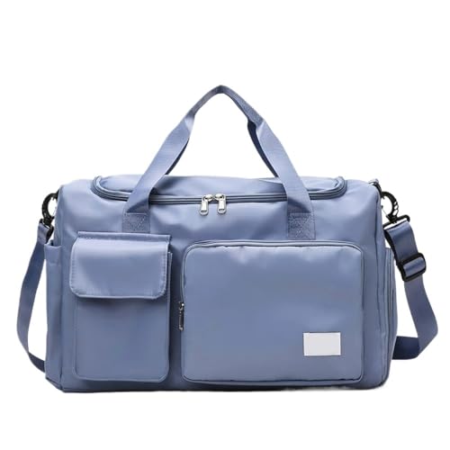 Reisetaschen Kleine Sporttasche for Damen, Reisehandtasche, Weekender-Tasche mit Schuhfach FüR DraußEn(Blue) von WLIHDB