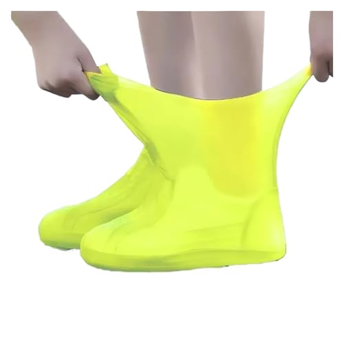 WLIHDB Silikon-üBerschuhe 4 Paar Gummi-Regenstiefel-Überschuhe for den Außenbereich, wasserdichte Schuhüberzüge aus Silikon, wiederverwendbarer, rutschfester Regen FüR Damen Und Herren(Yellow) von WLIHDB