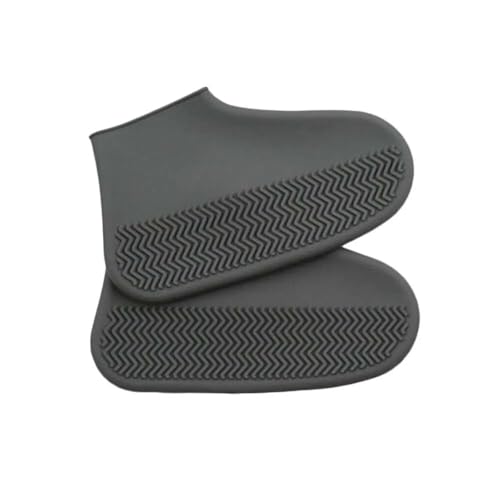 WLIHDB Silikon-üBerschuhe 4 Paar wasserdichte Silikon-Überschuhe, Überschuhe for Stiefel, wiederverwendbar, for den Außenbereich, Regenstiefel, Wanderschuhe FüR Damen Und Herren(Grey,L) von WLIHDB