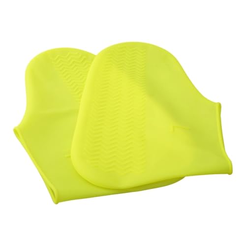 WLIHDB Silikon-üBerschuhe 4 Paar wasserdichte Silikon-Überschuhe, Überschuhe for Stiefel, wiederverwendbar, for den Außenbereich, Regenstiefel, Wanderschuhe FüR Damen Und Herren(Yellow,L) von WLIHDB