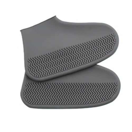 WLIHDB Silikon-üBerschuhe 4 paar Wasserdichte Schuh Abdeckungen Wiederverwendbare Faltbare Nicht-Slip Regen Protektoren Überschuhe FüR Damen Und Herren(Grey,M) von WLIHDB