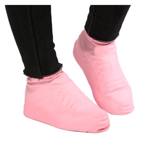 WLIHDB Silikon-üBerschuhe 5 Paar Verdicken Wasserdichte Schuhüberzüge Silikon Regenschuhe Gummistiefel Überzüge Sneakers Protector Fußabdeckungen Radfahren Überschuhe FüR Damen Und Herren(Pink,M) von WLIHDB