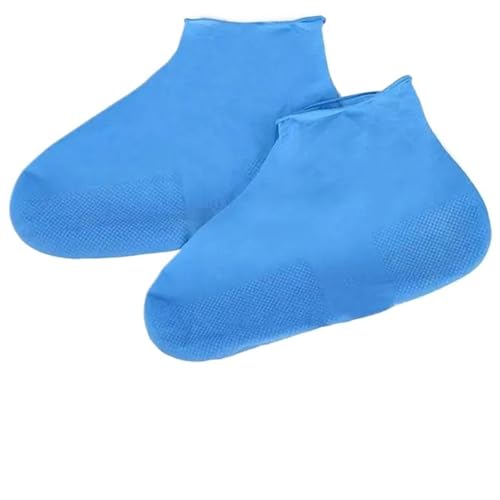 WLIHDB Silikon-üBerschuhe 5 Paar Verdicken Wasserdichte Schuhüberzüge Silikon Regenschuhe Gummistiefel Überzüge Sneakers Protector Fußabdeckungen Radfahren Überschuhe FüR Damen Und Herren(Blue,L) von WLIHDB