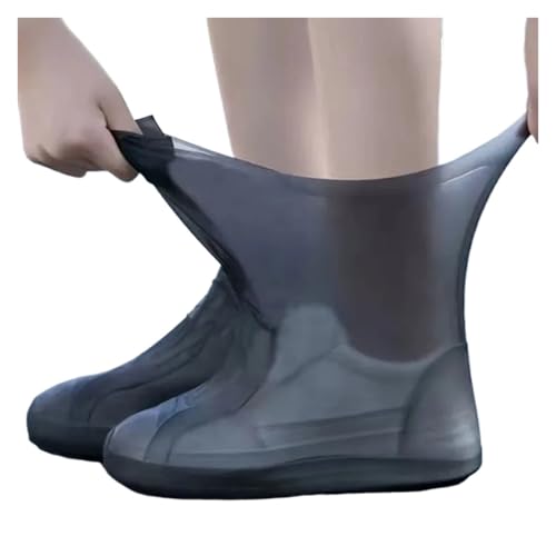 WLIHDB Silikon-üBerschuhe 5 Paar Wanderschuhe Silikon-Überschuhe Wasserdichte Schuhe Protektoren Regen Schuhüberzug Wiederverwendbare verdickte Regenstiefel FüR Damen Und Herren(Black,L) von WLIHDB