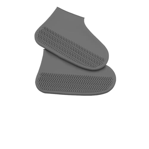 WLIHDB Silikon-üBerschuhe 5 Paar wasserdichte Regenschuhüberzüge aus Silikon, rutschfest, verschleißfest, for Outdoor-Stiefel, tragbar, elastisch, wiederverwendbar FüR Damen Und Herren(Gray,M(33-37)) von WLIHDB
