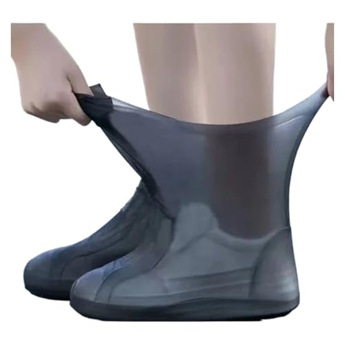WLIHDB Silikon-üBerschuhe 5 Paar wasserdichte Überschuhe aus Silikon, lippenbeständig, Gummi, Regenstiefel, Regenbekleidung, Zubehör for den Außenbereich FüR Damen Und Herren(Black) von WLIHDB