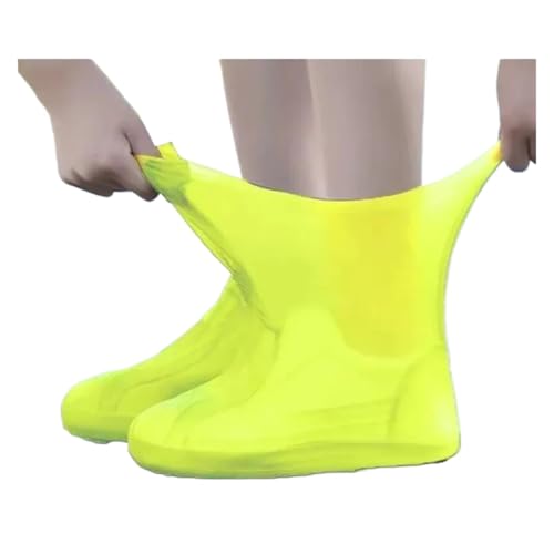 WLIHDB Silikon-üBerschuhe 5 Paar wasserdichte Überschuhe aus Silikon, lippenbeständig, Gummi, Regenstiefel, Regenbekleidung, Zubehör for den Außenbereich FüR Damen Und Herren(Yellow) von WLIHDB