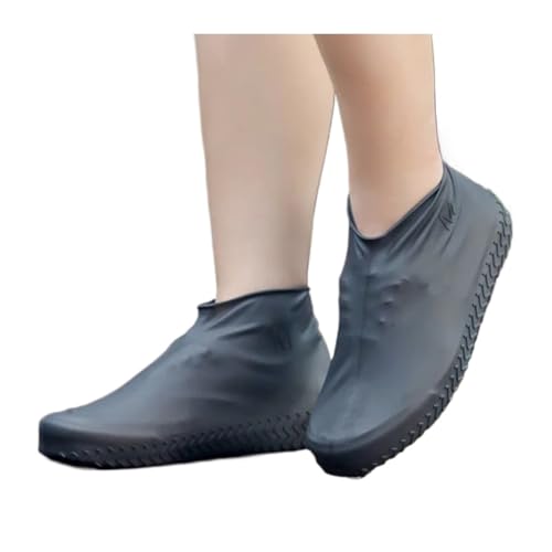 WLIHDB Silikon-üBerschuhe 5 Paar wiederverwendbare wasserdichte Regenschuhüberzüge aus Silikon for den Außenbereich, Regenstiefelüberschuhe, Wanderschuhe, Zubehör FüR Damen Und Herren(Black,L 41-45) von WLIHDB
