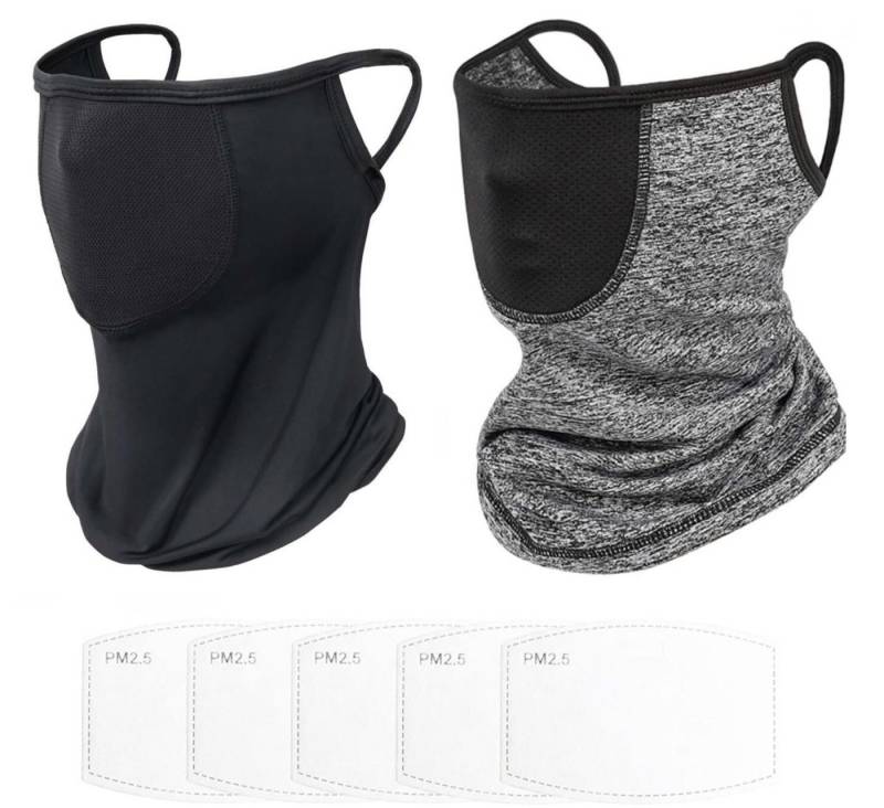 WLIXPBB Sturmhaube 2er Set Multifunktions-Schal: Motorrad Sport Halstuch Outdoor Maske (2er Set mit Filter, 2er Set Mit Filter) von WLIXPBB