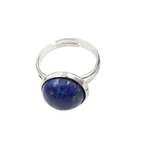 ASDFY Natürlicher Blauer Lapislazuli-Ring Kristallweinlese-Bronze-Farbenring Verstellbarer Damen-Ring Mit Offenem Stein Reiki-Balance Knöchel-Finger-Ringe Ewigkeitsring Für Frauen, Mädchen, Männer von WLLDDDIU