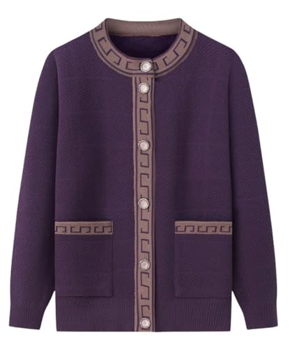Klassischer leichter Strickjackenpullover für ältere Damen,gestrickte Strickjacke mittleren Alters und älterer Damen,lässiges Top,Oma trägt Mantel,Frühling und Herbst,Mutter trägt warmen Pullover,Li Klassischer leichter Strickjackenpullover für ältere Damen,gestrickte Strickjacke mittleren Alters und älterer Damen,lässiges Top,Oma trägt Mantel,Frühling und Herbst,Mutter trägt warmen Pullover,Li von HGJH
