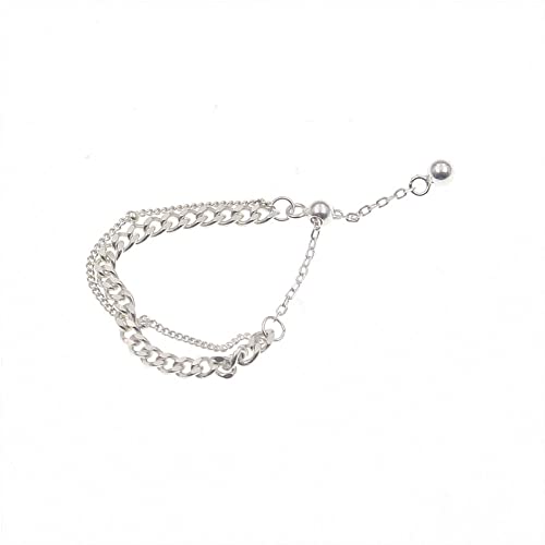 WLLDDDIU Ring Silber 925 Damen, S925 Sterling Silber Doppelschicht Kettenring Verstellbare Ringe Einfacher Offener Ring Silber Ewigkeitsring Hochzeitscharme Schmuck Geschenke Für Mädchen Damen von HGJH