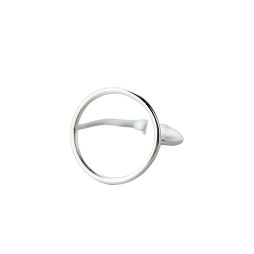 WLLDDDIU Ringe Silber, S925 Sterling Geometrischer Kreis Ring Durchbrochener Offener Daumenring Ewigkeitsring Hochzeit Charme Schmuck Geschenke Für Männer Mädchen Damen von WLLDDDIU