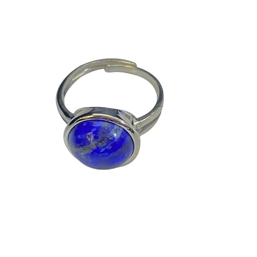 WLLDDDIU Natürlicher Blauer Lapislazuli-Ring Kristallweinlese-Bronze-Farbenring Verstellbarer Damen-Ring Mit Offenem Stein Reiki-Balance Knöchel-Finger-Ringe Ewigkeitsring Für Frauen, Mädchen, M von WLLDDDIU