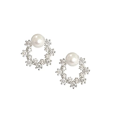 WLLDDDIU Ohrhänger Silber 925,S925 Silber Ohrringe Ohrstecker Schneeflocke Zirkon Ohrringe Feine Stilvolle Knorpel Kleine Ohrstecker Frauen Mädchen Paare von WLLDDDIU