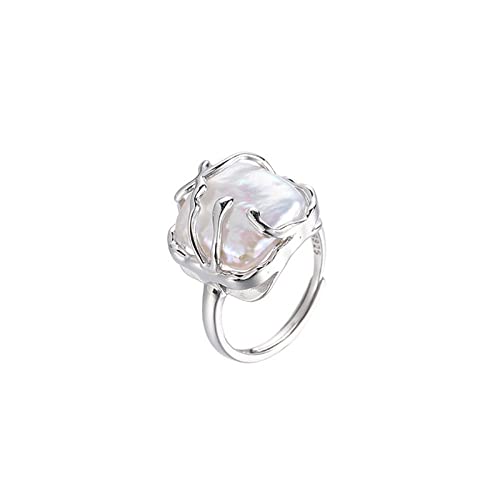 WLLDDDIU Ring Silber 925 Damen, Französische Retro-Barock-Ringe 925Er Sterlingsilber-Ringöffnungsringe Verstellbare Ringe Für Männer, Frauen, Besondere Anlässe, Paargeschenke, Charm-Edelsteinschmuck von WLLDDDIU