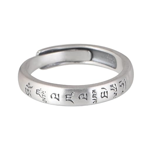 WLLDDDIU Ring Silber 925 Damen,925 Sterling Silber Ring Damen Retro Schrift Offenes Band Verstellbarer Tibetischer Stapelfingerreif für Besondere Anlässe Freundschaftsschmuck Geschenk WLLDDDIU Ring Silber 925 Damen,925 Sterling Silber Ring Damen Retro Schrift Offenes Band Verstellbarer Tibetischer Stapelfingerreif für Besondere Anlässe Freundschaftsschmuck Geschenk von WLLDDDIU