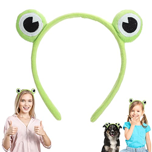 WLLHYF 1 Stück niedliches Frosch-Stirnband Spa Head Wrap Head Hoop Weiches elastisches Froschaugen-Make-up-Stirnband zum Waschen des Gesichts Lustiges Haarband für Mädchen Frauen Yoga Hautpflege von WLLHYF