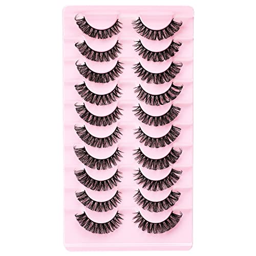 WLLHYF 10 Paar Wimpern Falsche Wimpern Wiederverwendbar Makeup Weich und Komfortabel Natürliche Wimpern Flauschig Wispy Kurze Natürliche Falsche Augenwimpern für Frauen Mädchen (DD4) von WLLHYF
