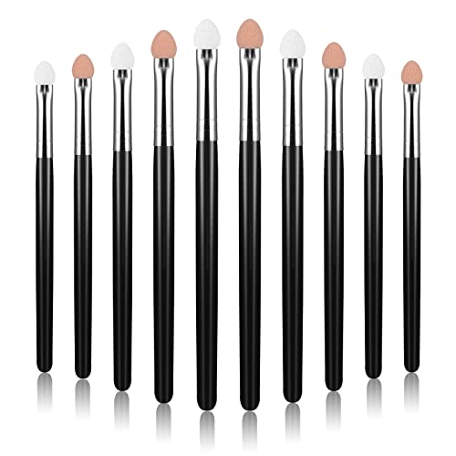 WLLHYF 10-teiliges Make-up-Pinsel-Set, Lidschatten-Applikatoren, Schwamm, Lidschatten-Pinsel-Set, wiederverwendbar, waschbar, professionelles Lidschatten-Applikator-Pinsel-Set (10 Stück, schwarz) von WLLHYF